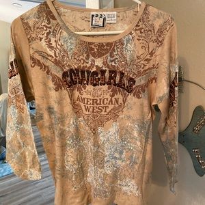 Take two, large, western long sleeve top